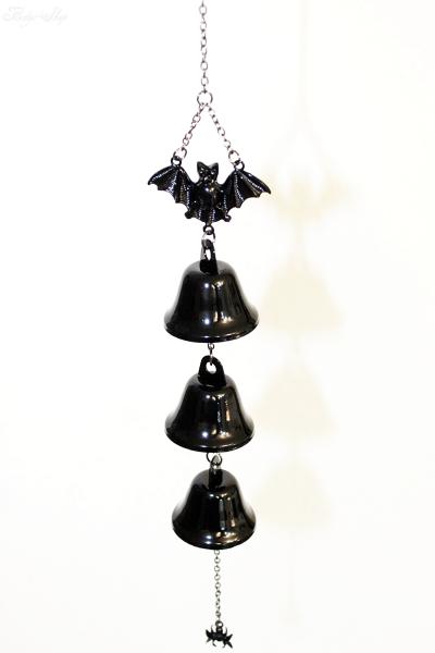 Windspiel Fledermaus-Glocken mit Spinne